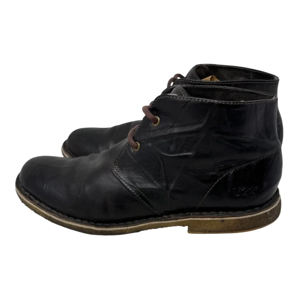 🔥UGG Australia 🤑Leighton Mens Dark Brown Leather Chukka‎ Desert Boots Size 11